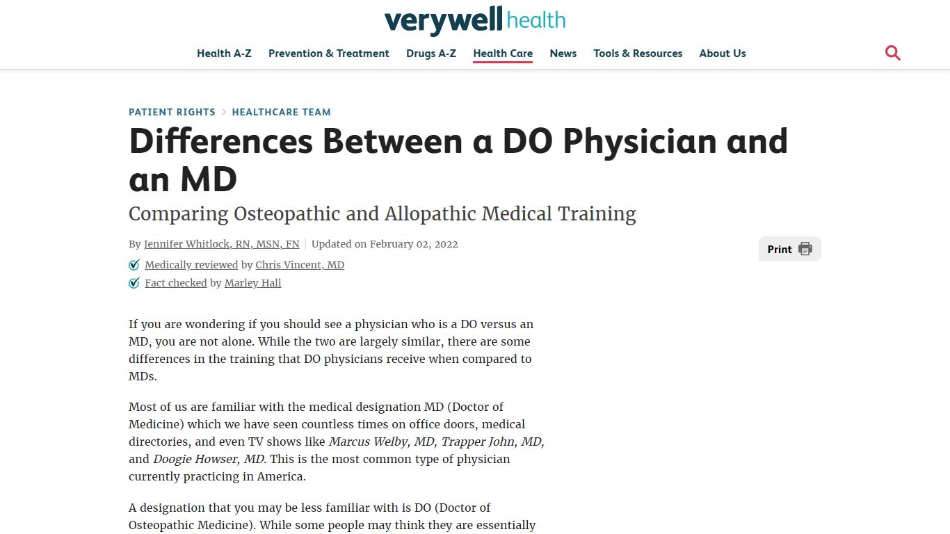 Differences Between a DO and an MD Physician - Verywell Health